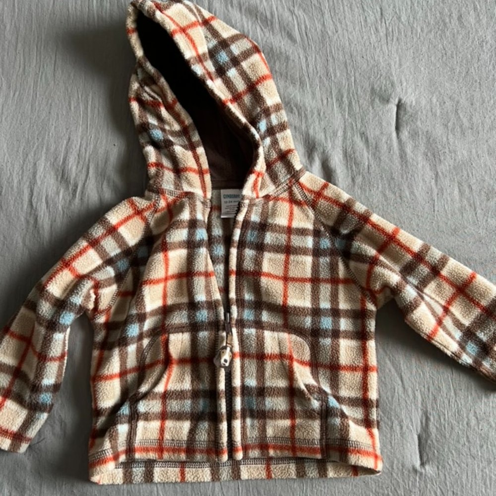 Plaid Gymboree lightweight fleece jacket 12-24mos